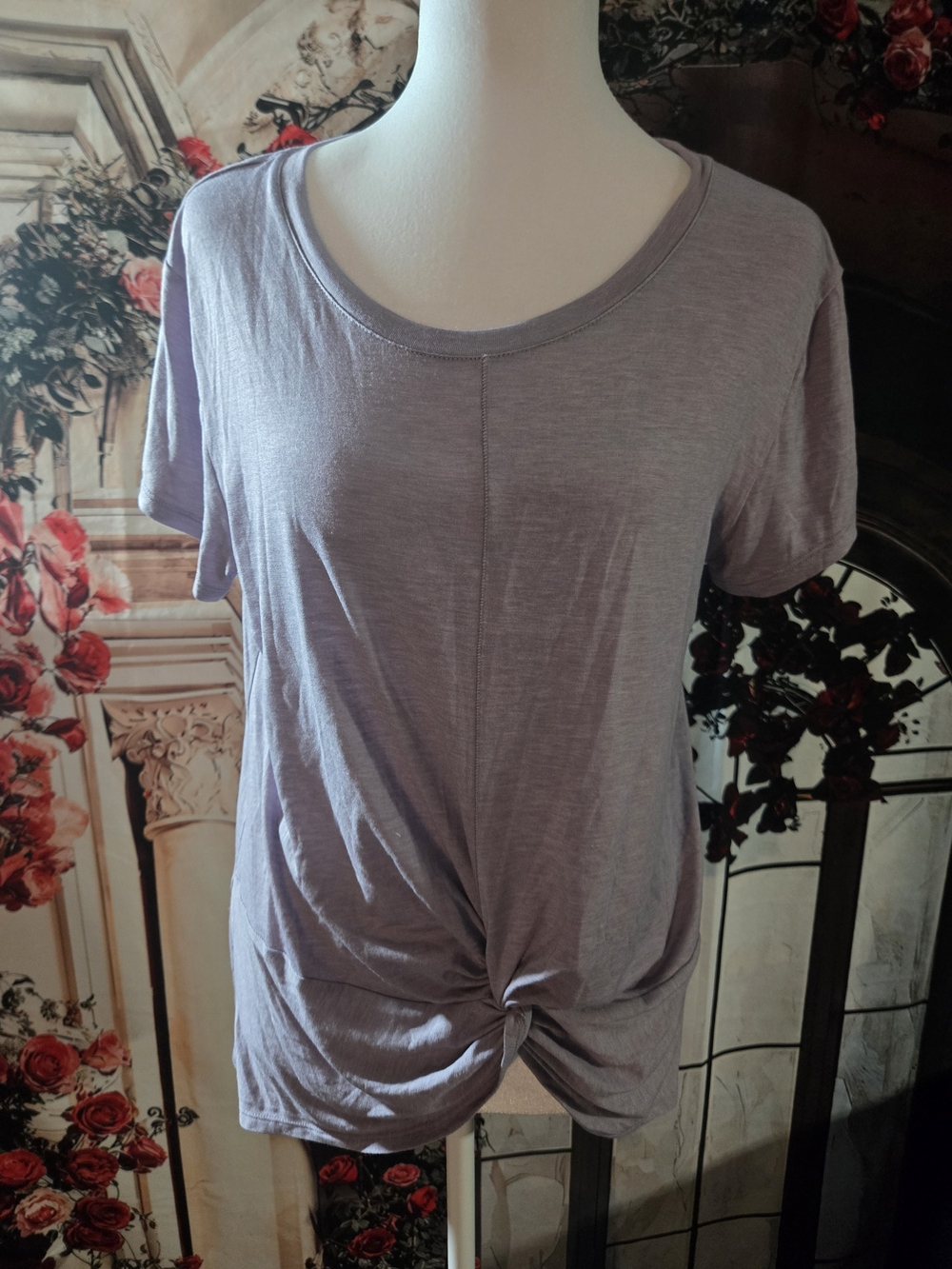 Champion Lavender Twist-Front Short Sleeve Tee